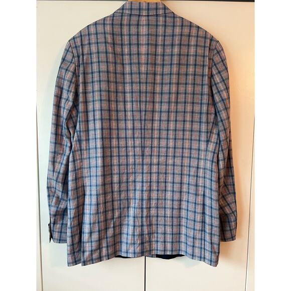 Tommy Hilfiger Men's Modern-Fit Blue & Pink Checked Sport Coat • Men’s 44L - Picture 5 of 16